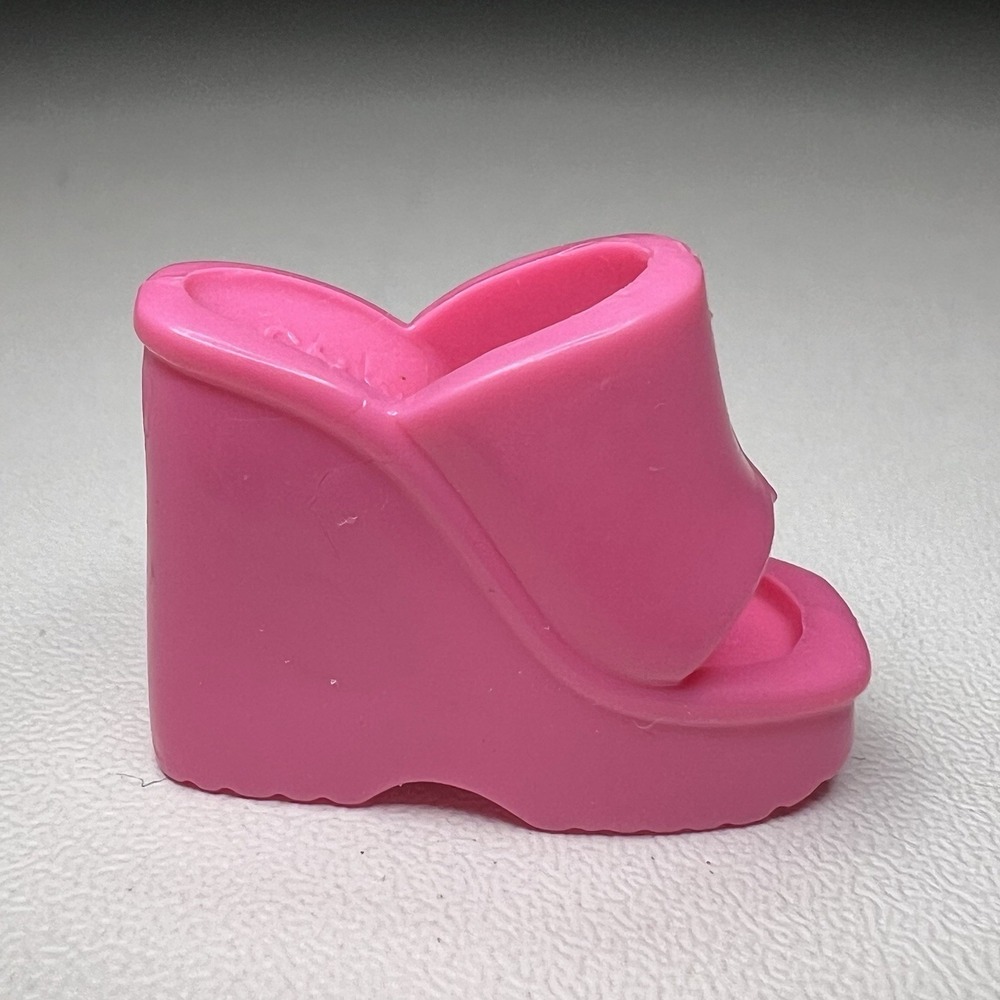Single Vintage Hot Pink Barbie Plastic Wedge Mule Shoe Accessory